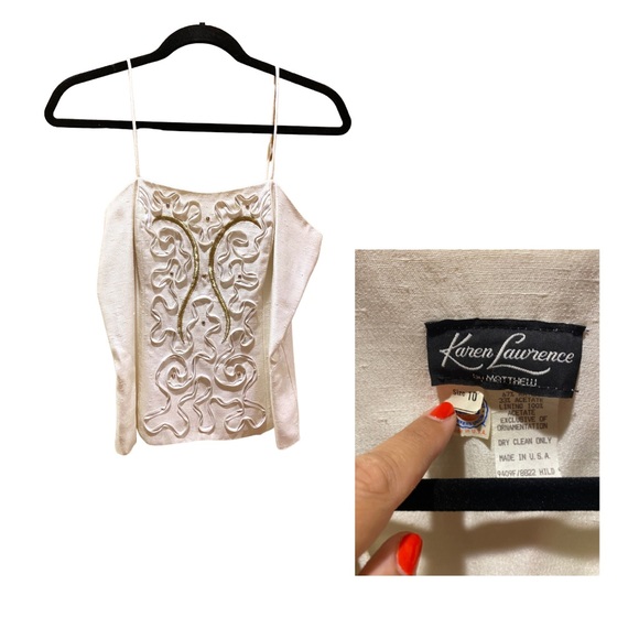 NWT Vintage white and gold matching embellished tank and blazer - Picture 2 of 3